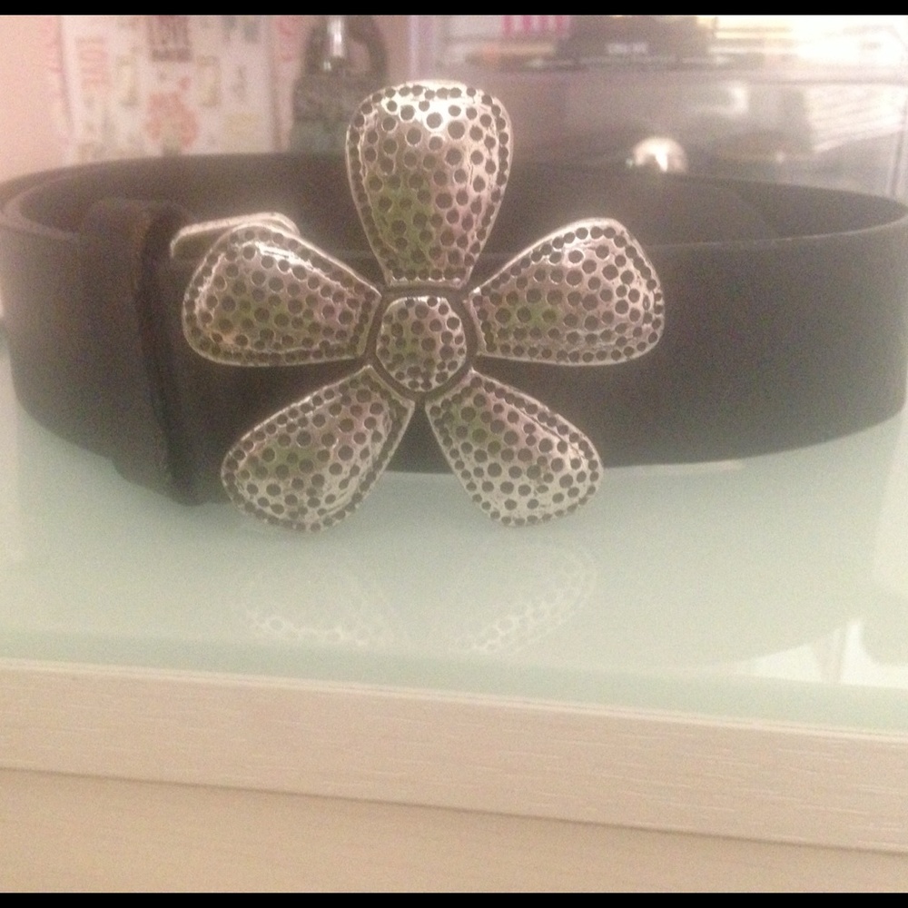 Silpada Black Belt with Silver Textured Buckle